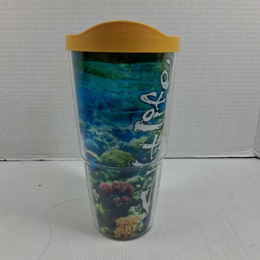 Tervis Salt Life Coral Reef Insulated Tumbler 24oz Yellow Lid Travel Cup